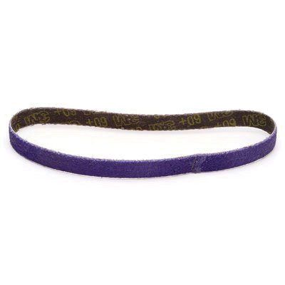 33439 File Belt, 3/8 in W x 13 in L, 60 Grit, Purple